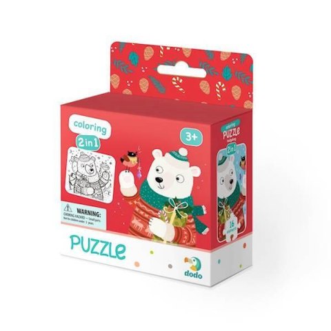 Puzzle 2 in 1 Świąteczny Miś 300355