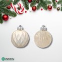 Zestaw 16 Eleganckich Bombek Kamai Christmas Decoration® o Średnicy 4 cm - Kolor Szampański