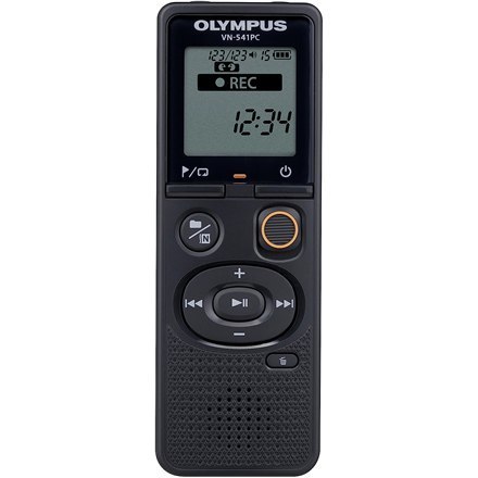 Cyfrowy dyktafon Olympus (marka OM) VN-541PC Wyświetlacz segmentowy 1,39'' WMA, czarny