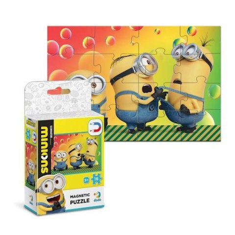 MAGNETYCZNE PUZZLE "MINIONKI" 16 ELEMENTÓW KOLOROWEJ UKŁADANKI DLA DZIECI