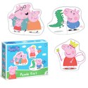 PUZZLE 3w1 ŚWINKA PEPPA TRZY UKŁADANKI W JEDNYM DLA NAJMŁODSZYCH DZIECI