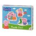 PUZZLE 3w1 ŚWINKA PEPPA TRZY UKŁADANKI W JEDNYM DLA NAJMŁODSZYCH DZIECI