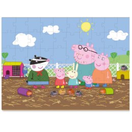 PUZZLE ŚWINKA PEPPA 60 ELEMENTÓW Z FIGURKĄ GEORGA KOLOROWA UKŁADANKA