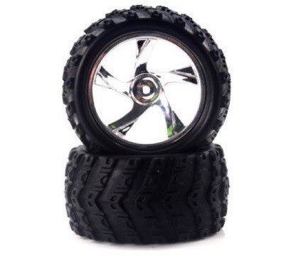 Opona i chromowana felga monster truck 23626B+28662 2 szt - 28663V