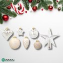 Komplet 19 Bombek Choinkowych Kamai Christmas Decoration - Kolor Szampański z Gwiazdą na Czubek