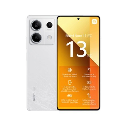 Xiaomi Redmi Note 13 w Kolorze Arktycznej Białości z Ekranem AMOLED 6.67""