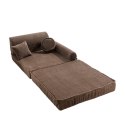 MeowBaby® Aesthetic Sztruksowa sofa dziecięca Premium, brązowa