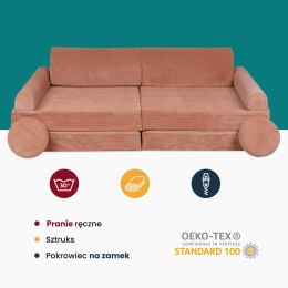 MeowBaby® Sztruksowa sofa dziecięca premium szara