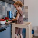 MeowBaby® Kitchen Helper, Drewniany Pomocnik Kuchenny dla Dziecka, Naturalny