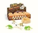 Archaeological excavation -12 dinosaurs/box with single double-headed tool