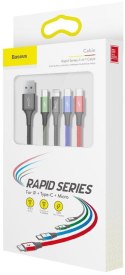 KABEL 4w1 USB-A -> Lighting iPhone / 2x USB-C / micro-USB Baseus Cafule CA1T4-B01 1.2m 3.5A W OPLOCIE