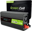 PRZETWORNICA NAPIĘCIA Green Cell PowerInverter LCD 12V -> 230V 500W/1000W CZYSTA SINUSOIDA