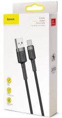 KABEL USB-A -> USB-C Baseus Cafule CATKLF-UG1 300cm 3A QC 3.0 CZARNO-SZARY W NYLONOWYM OPLOCIE