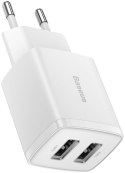 ŁADOWARKA SIECIOWA Baseus Compact Charger CCXJ010202 10.5W 2x USB-A BIAŁA