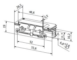 Elektrozaczep HARTTE XS00U-C seria XS 12-24V AC/DC niskoprądowy z wyślizgiem