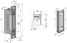 Elektrozaczep symetryczny SCOT ES-S12AC/DC PROFI