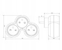 ROZGAŁĘŹNIK SIECIOWY ZŁODZIEJKA 3 GNIAZDKA LIBOX