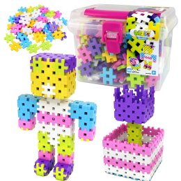 Zestaw Klocków Konstrukcyjnych Basic Pink Travel Box 250 Elementów Puzzle
