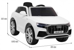 Audi Q8 Lift na akumulator dla dzieci Biały + Pilot + EVA + Wolny Start + MP3 USB + LED