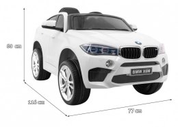 BMW X6M Elektryczne Autko dla dzieci Biały + Pilot + EVA + Wolny Start + Panel audio + LED