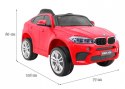 BMW X6M Elektryczne Autko dla dzieci Czerwony + Pilot + EVA + Wolny Start + Panel audio + LED