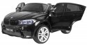 BMW X6M XXL dla 2 dzieci Czarny + Pilot + Ekoskóra + Pasy + Wolny Start + MP3 USB + LED