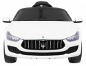 Maserati Ghibli na akumulator dla dzieci Biały + Pilot + Wolny Start + EVA + MP3 USB + LED