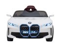 Autko BMW i4 na akumulator dla dzieci Biały + Wolny Start + EVA + Ekoskóra + Audio LED + Pilot