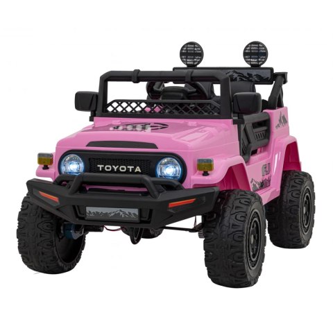 Toyota FJ Cruiser dla dzieci Różowy + Pilot + Napęd 4x4 + Audio LED + EVA + Wolny Start