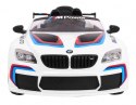 BMW M6 GT3 Auto na akumulator dla dzieci Biały + Nawiew powietrza + Dźwięki MP3 Światła + Pilot