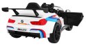 BMW M6 GT3 Auto na akumulator dla dzieci Biały + Nawiew powietrza + Dźwięki MP3 Światła + Pilot