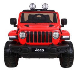 Jeep Wrangler Rubicon na akumulator dla dzieci Czerwony + Pilot + Radio MP3 LED + Koła EVA