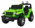 Jeep Wrangler Rubicon na akumulator dla dzieci Zielony + Pilot + Radio MP3 LED + Koła EVA