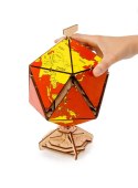 EWA Drewniane Puzzle 3D - Dwudziestościenny Czerwony Globus