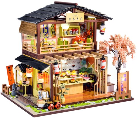 LITTLE STORY Składany Drewniany Model LED - Sushi House