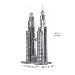 Piececool Puzzle Metalowe Model 3D - Wieże Petronas