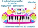 Różowy zestaw muzyczny Keyboard + Werble + Mikrofon dla dzieci 3+ Światła + Dźwięki 2 oktawy