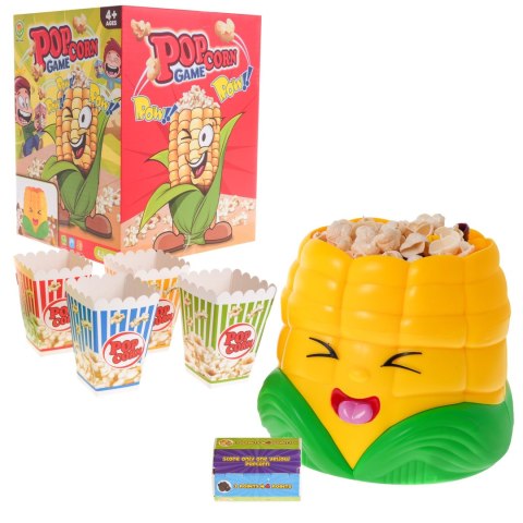 Gra zręcznościowa Popcorn dla dzieci 4+ Łapanie kukurydzy + 70 sztuk Popcornu + 4 Kubełki