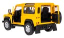 Land Rover Defender żółty RASTAR model 1:14 Zdalnie sterowanie auto + Pilot 2,4 GHz + Ręcznie otwierane drzwi