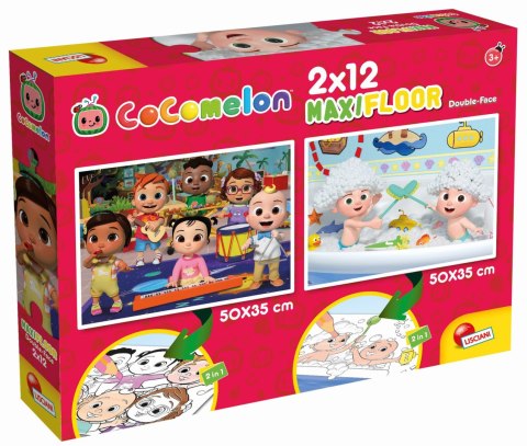 LISCIANI COCOMELON DWUSTRONNE PUZZLE PODLOGOWE 2X12 E.CZAS COŚ ZBUDOWAĆ