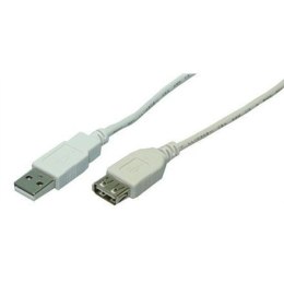 Logilink USB 2.0 extensio cable, USB A female, USB A male, 3 m, Grey