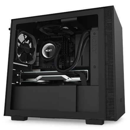 NZXT H210 Side window, Black/Black, Mini ITX, Power supply included No