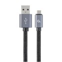 Cablexpert Cotton Braided Micro-USB Cable with Metal Connectors, 1.8 m, Black, Blister