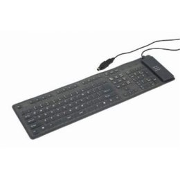Gembird KB-109F-B Flexible keyboard, USB + PS/2 combo, black color, US layout Gembird Flexible keyboard, Keyboard layout US layo
