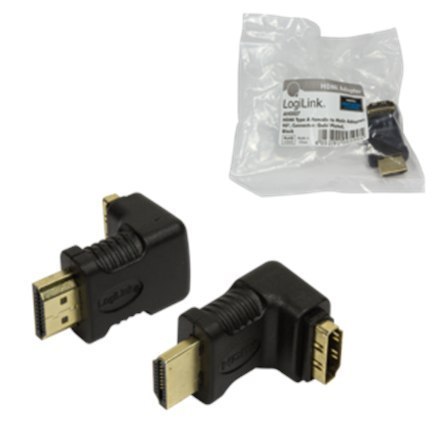 HDMI Adapter small size, AM to AF in 90 degree Logilink